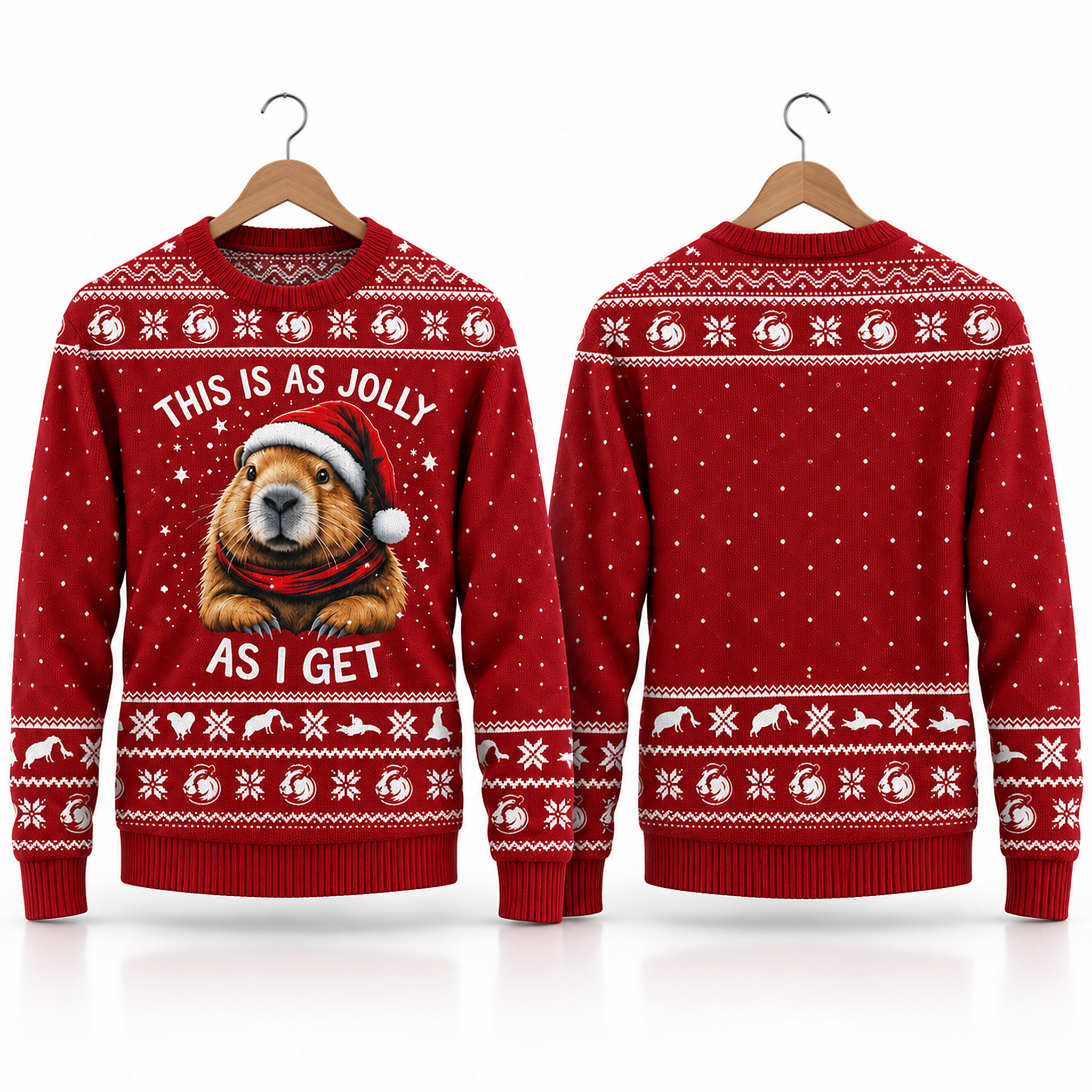 2026 This Is A Jolly As I Get Capybara Santa Ugly Christmas Sweater 1 2026 This Is A Jolly As I Get Capybara Santa Ugly Christmas Sweater 1 1