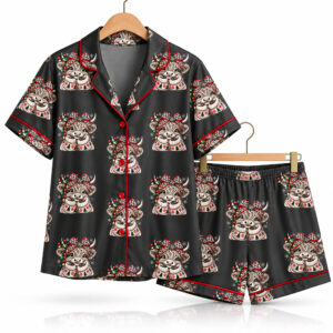 2026 Christmas Highland Cow Pajama Set 1