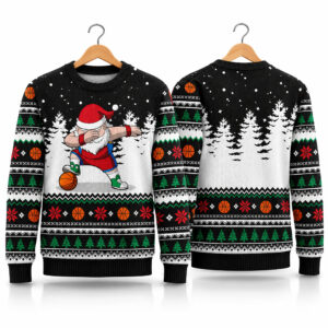 2026 Basketball Santa Dabbing Ugly Xmas Sweater 1