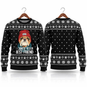 2026 Cool Bulldog I Can Be Your Best Friend Ugly Christmas Sweater 1