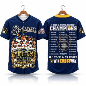 Brewers 103 Wins NL Central Division Champions 2026 Jersey 1