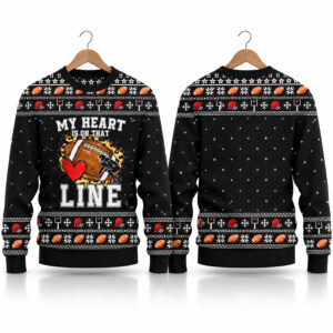 2026 Christmas My Heart Is On That Line Ugly Sweater 1