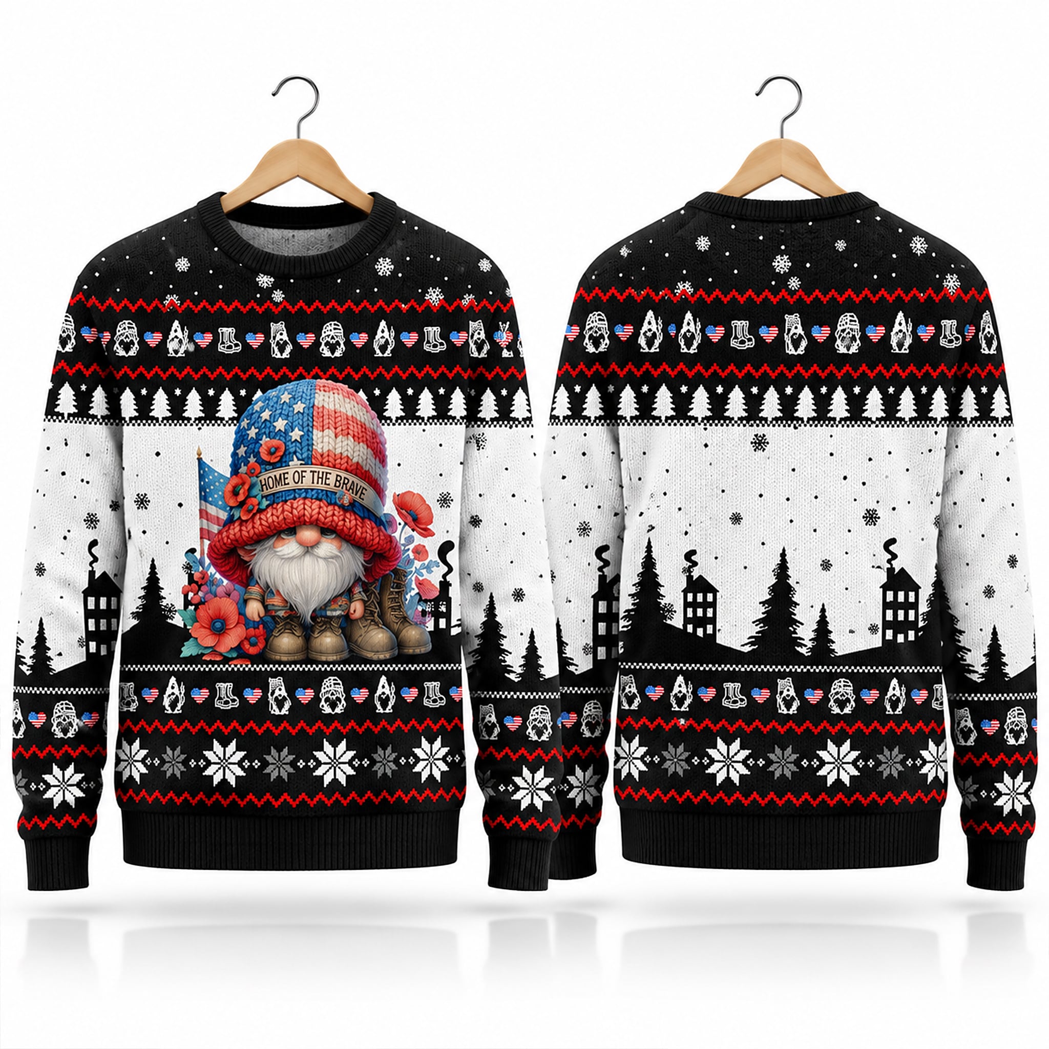 American Flag Gnome Home Of The Brave Ugly Sweater 2026 Christmas 1 American Flag Gnome Home Of The Brave Ugly Sweater 2026 Christmas 1