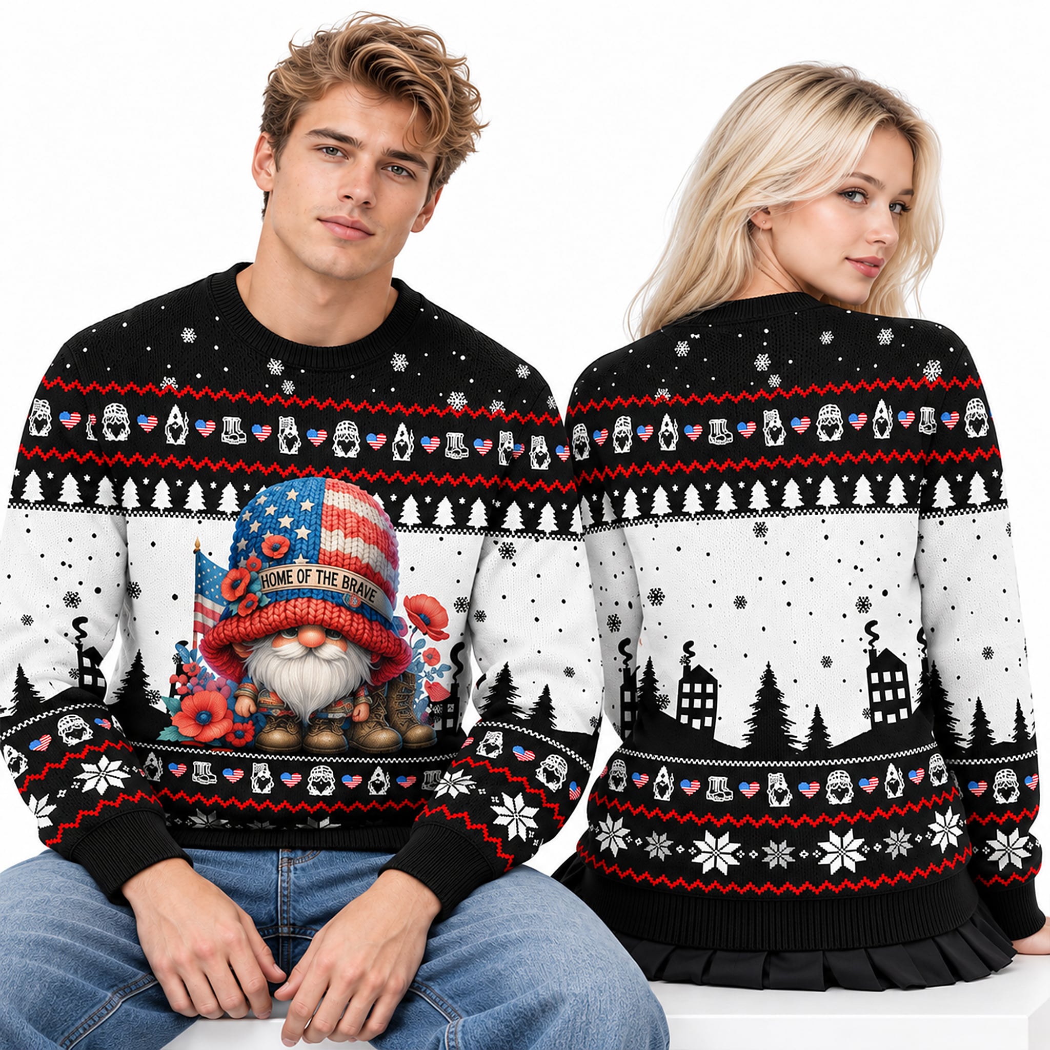 American Flag Gnome Home Of The Brave Ugly Sweater 2026 Christmas 2 American Flag Gnome Home Of The Brave Ugly Sweater 2026 Christmas 2