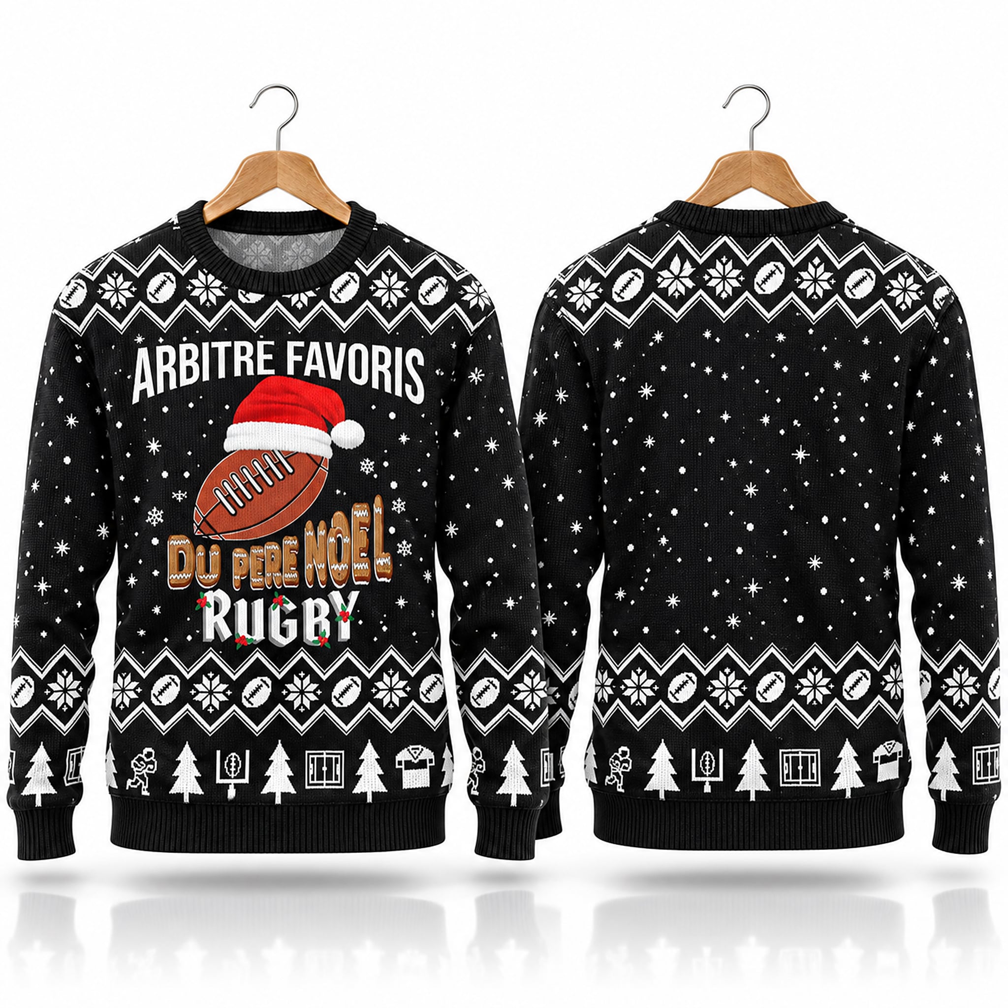 Arbitre Favoris Du Pere Noel Rugby Ugly Sweater 2026 Christmas 1 Arbitre Favoris Du Pere Noel Rugby Ugly Sweater 2026 Christmas 2