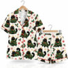Black Cat Christmas Tree Pajama Set 1