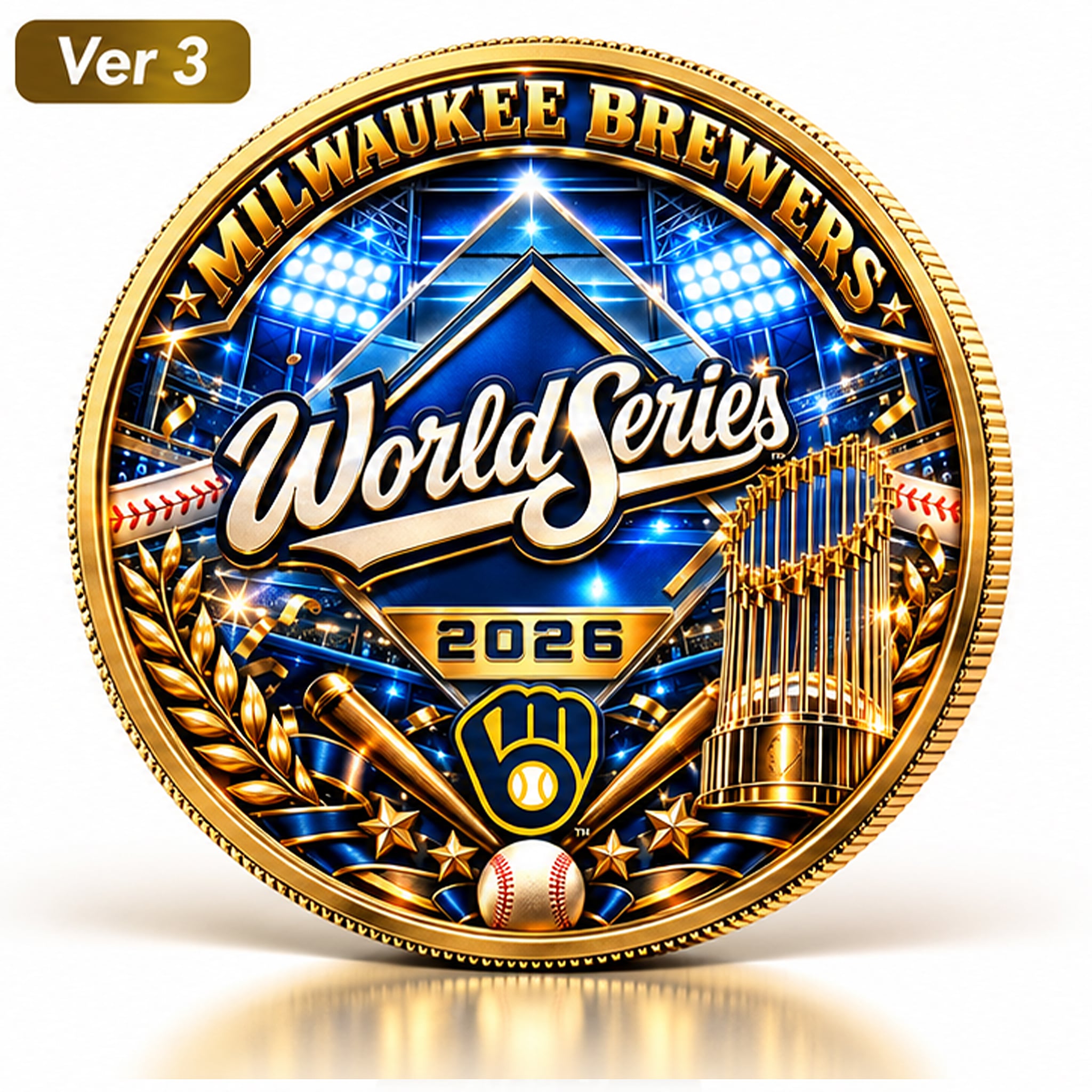 Brewers 2026 World Series Victory Coin 3 Brewers 2026 World Series Champions Coin 3