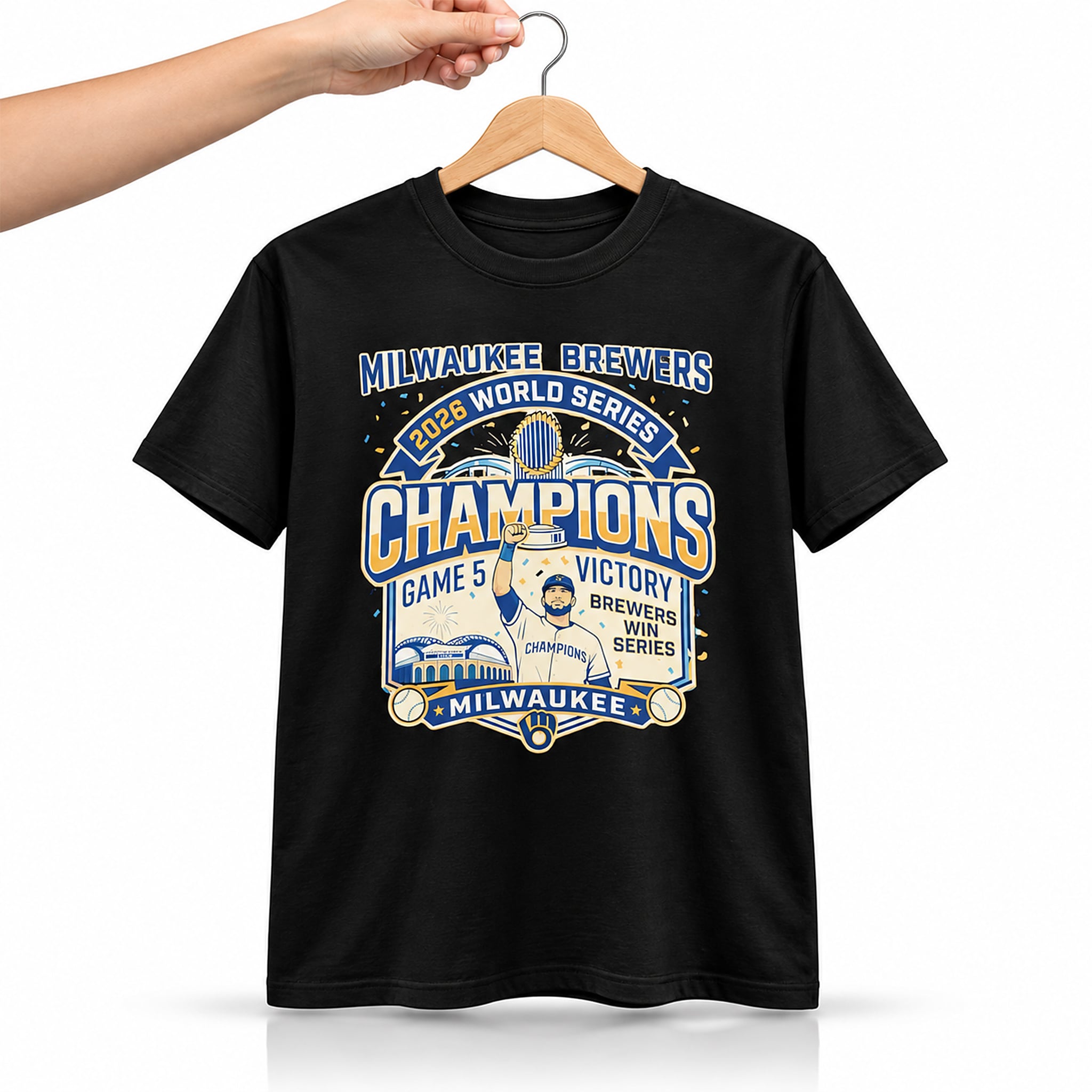 Brewers 2026 World Series Champions Game 5 Victory Shirt 1 Brewers 2026 World Series Champions Game 5 Victory Shirt 1