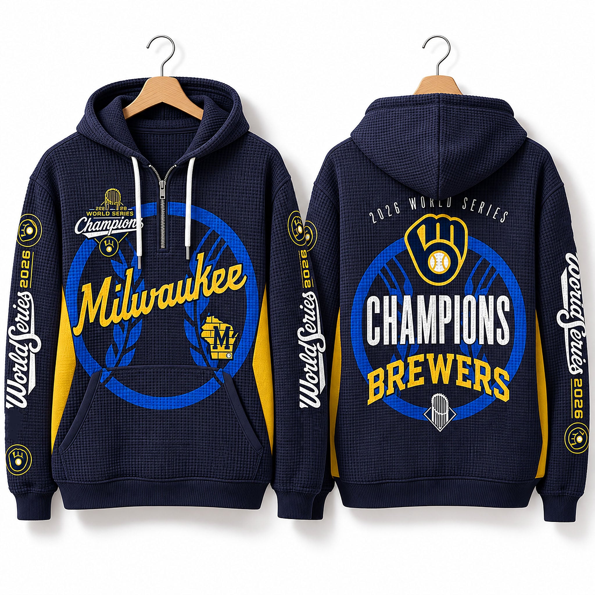 Brewers 2026 World Series Champions Quarter Zip Waffle Hoodie 1 Brewers 2026 World Series Champions Quarter Zip Waffle Hoodie 0 (1)