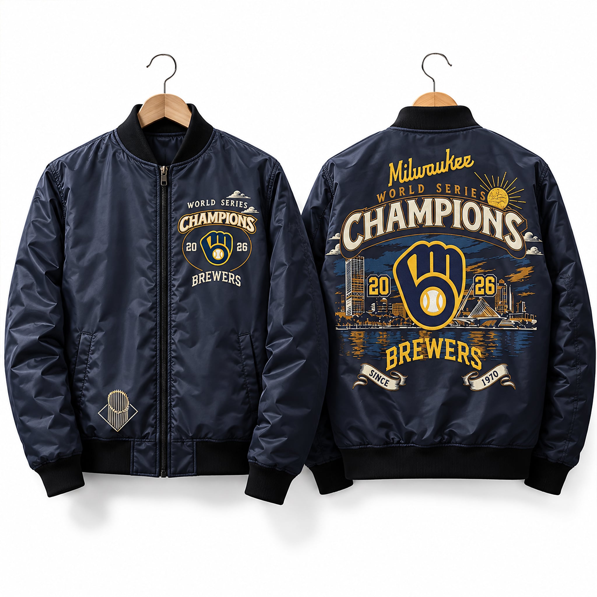 Brewers 2026 World Series Champions Since 1970 Bomber Jacket 1 Brewers 2026 World Series Champions Since 1970 Bomber Jacket 1