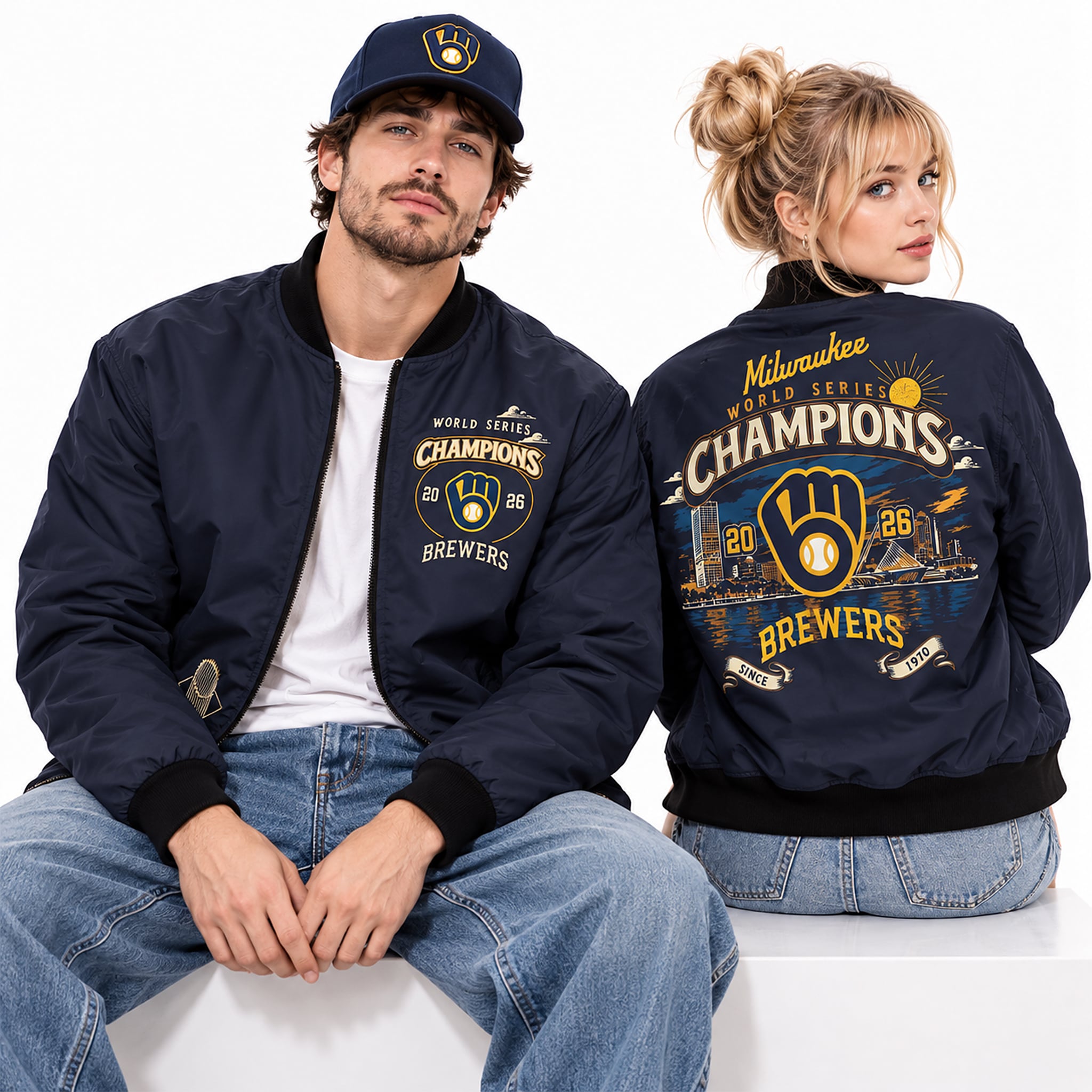Brewers 2026 World Series Champions Since 1970 Bomber Jacket 2 Brewers 2026 World Series Champions Since 1970 Bomber Jacket 2