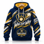 Brewers Brew Crew Win Our Way World Series Bound 2026 Waffle Hoodie