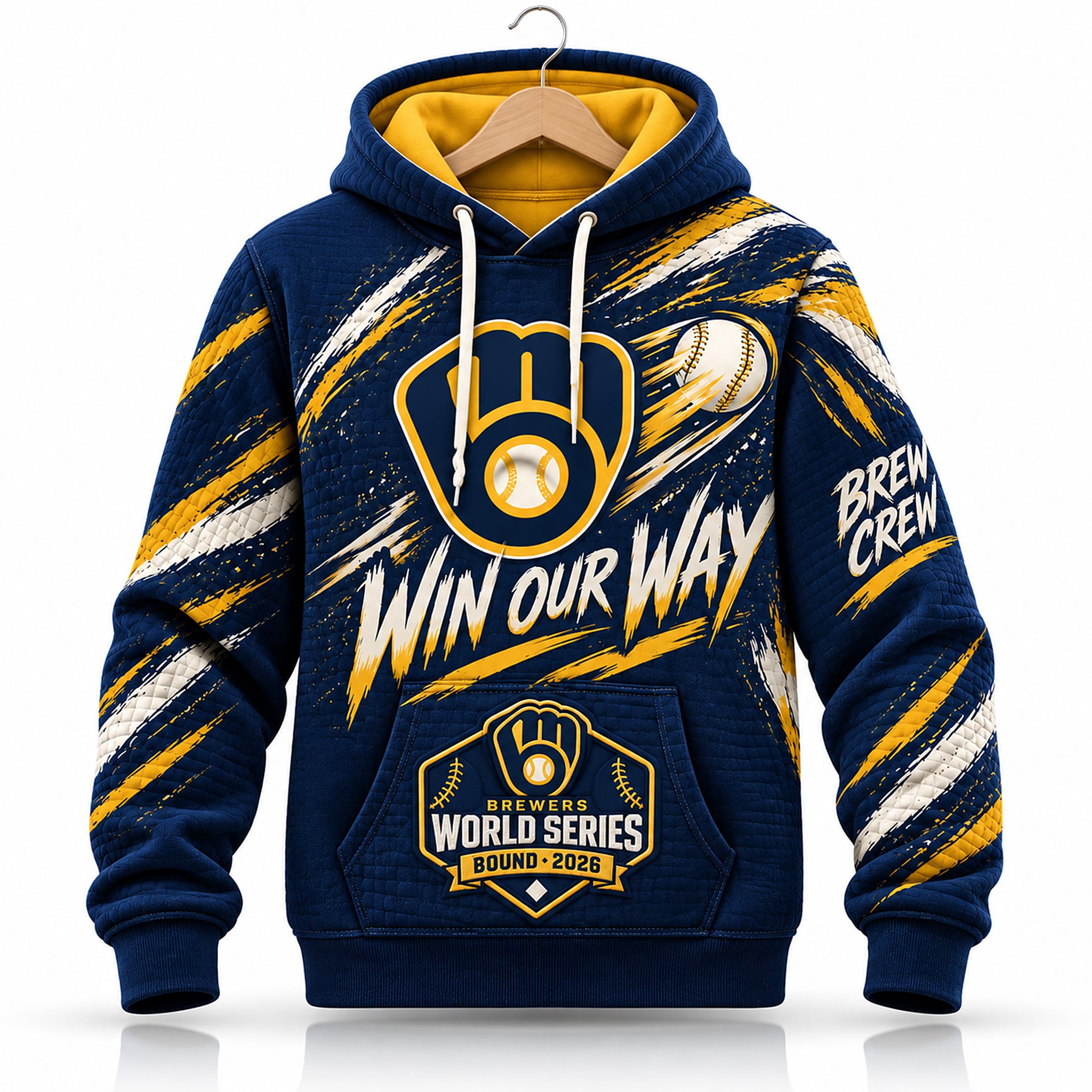 Brewers Brew Crew Win Our Way World Series Bound 2026 Waffle Hoodie 1 Brewers Brew Crew Win Our Way World Series Bound 2026 Waffle Hoodie 1