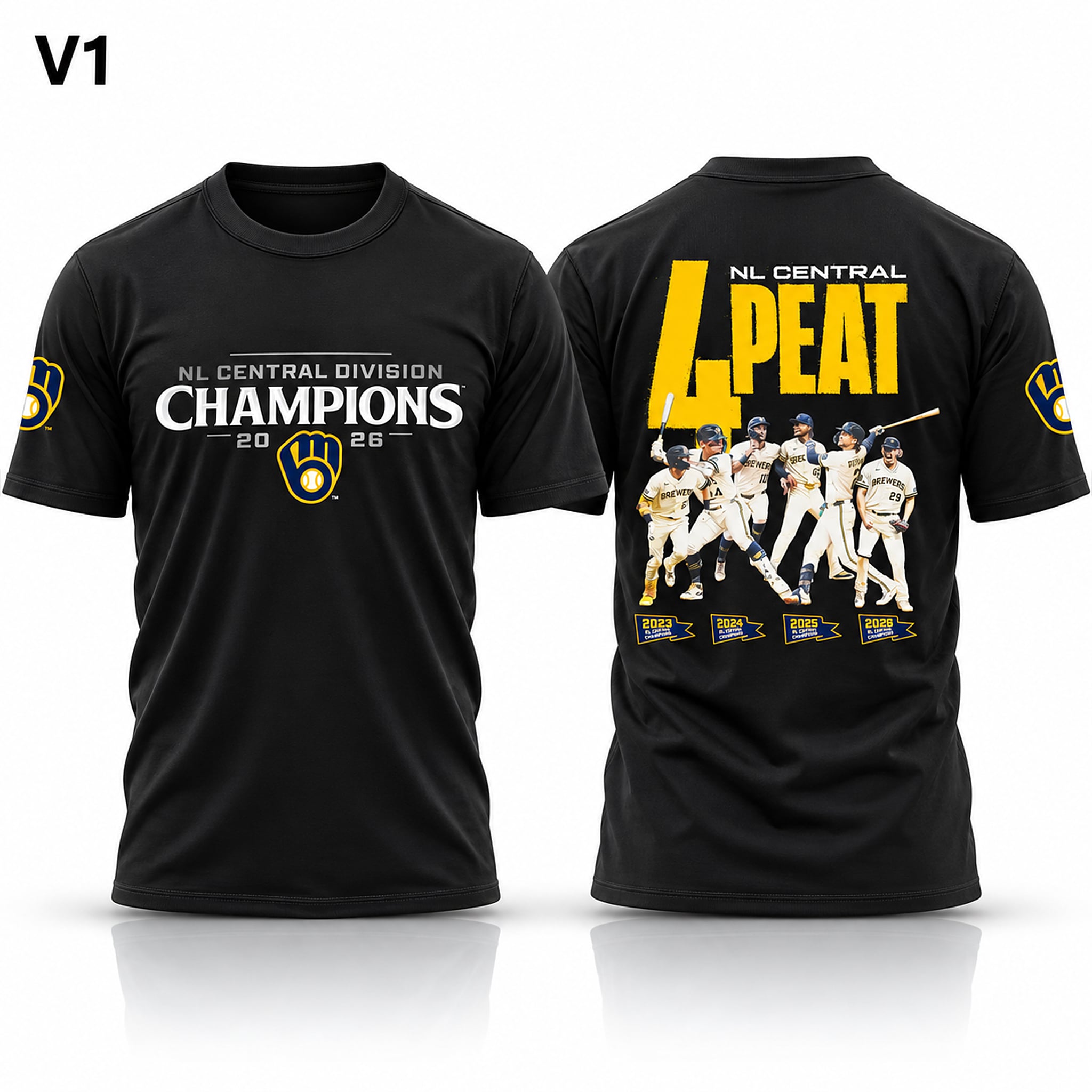 Brewers NL Central Division Champions 2026 NL Central 4 Peat Shirt 1 Brewers NL Central Division Champions 2026 NL Central 4 Peat Shirt 1