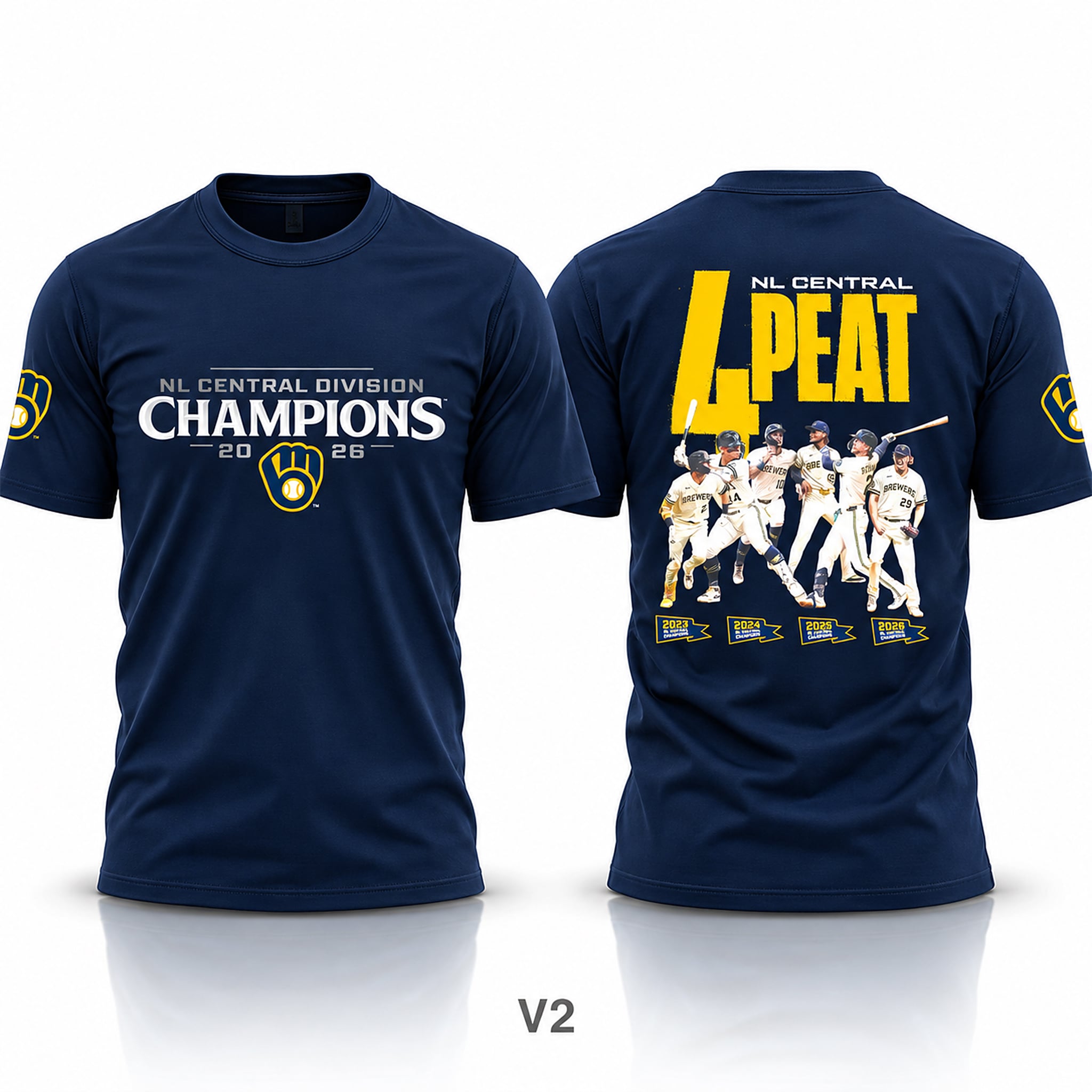 Brewers NL Central Division Champions 2026 NL Central 4 Peat Shirt 2 Brewers NL Central Division Champions 2026 NL Central 4 Peat Shirt 2
