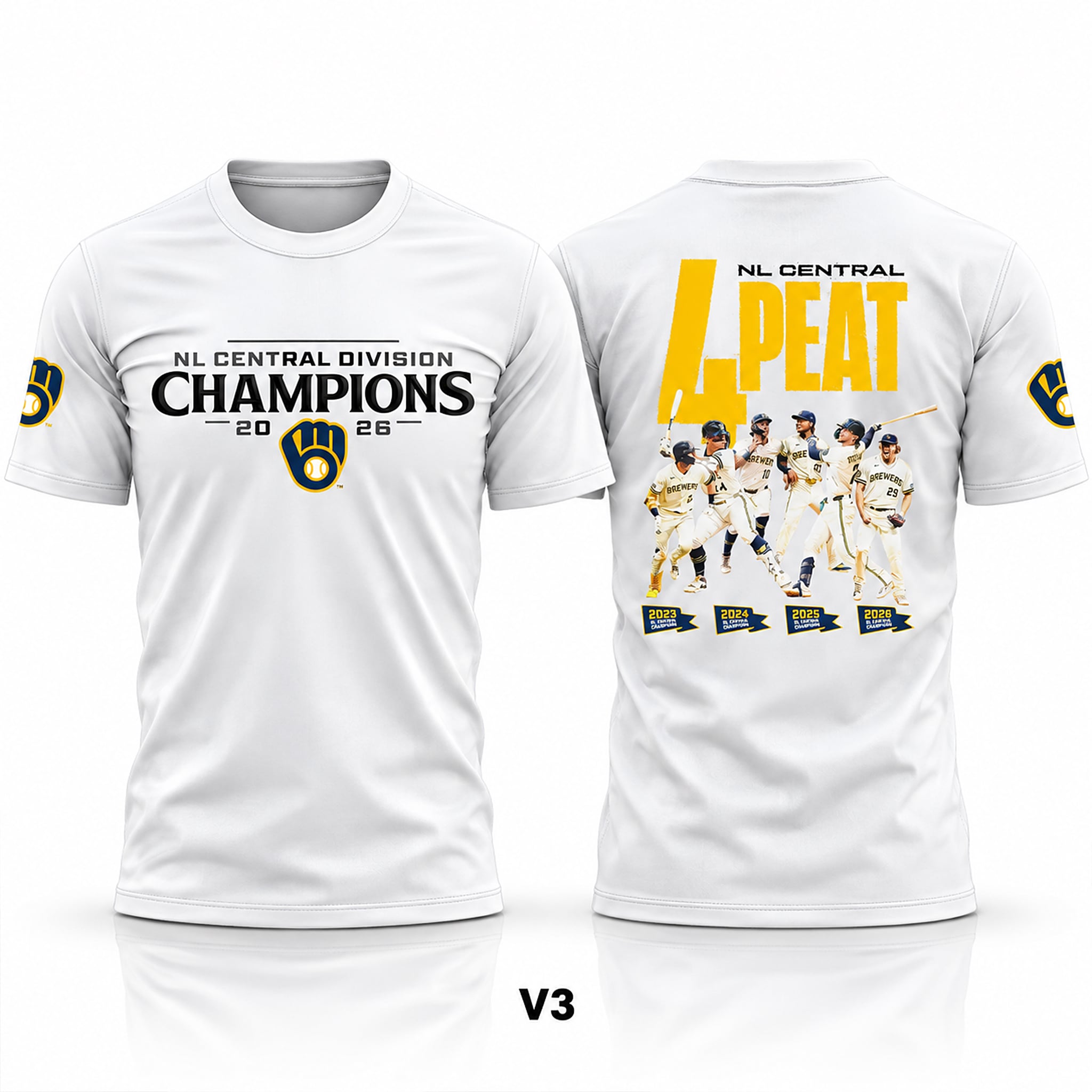 Brewers NL Central Division Champions 2026 NL Central 4 Peat Shirt 3 Brewers NL Central Division Champions 2026 NL Central 4 Peat Shirt 3