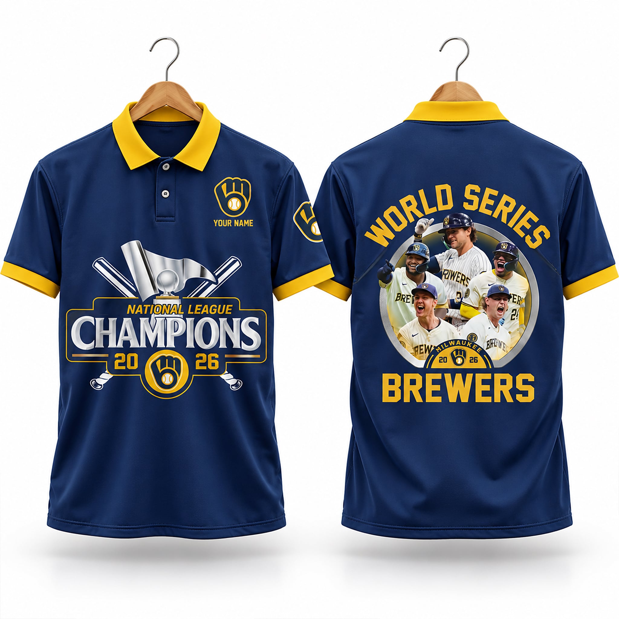Brewers National League Champions World Series 2026 Polo Shirt 1 Brewers National League Champions World Series 2026 Polo Shirt 1