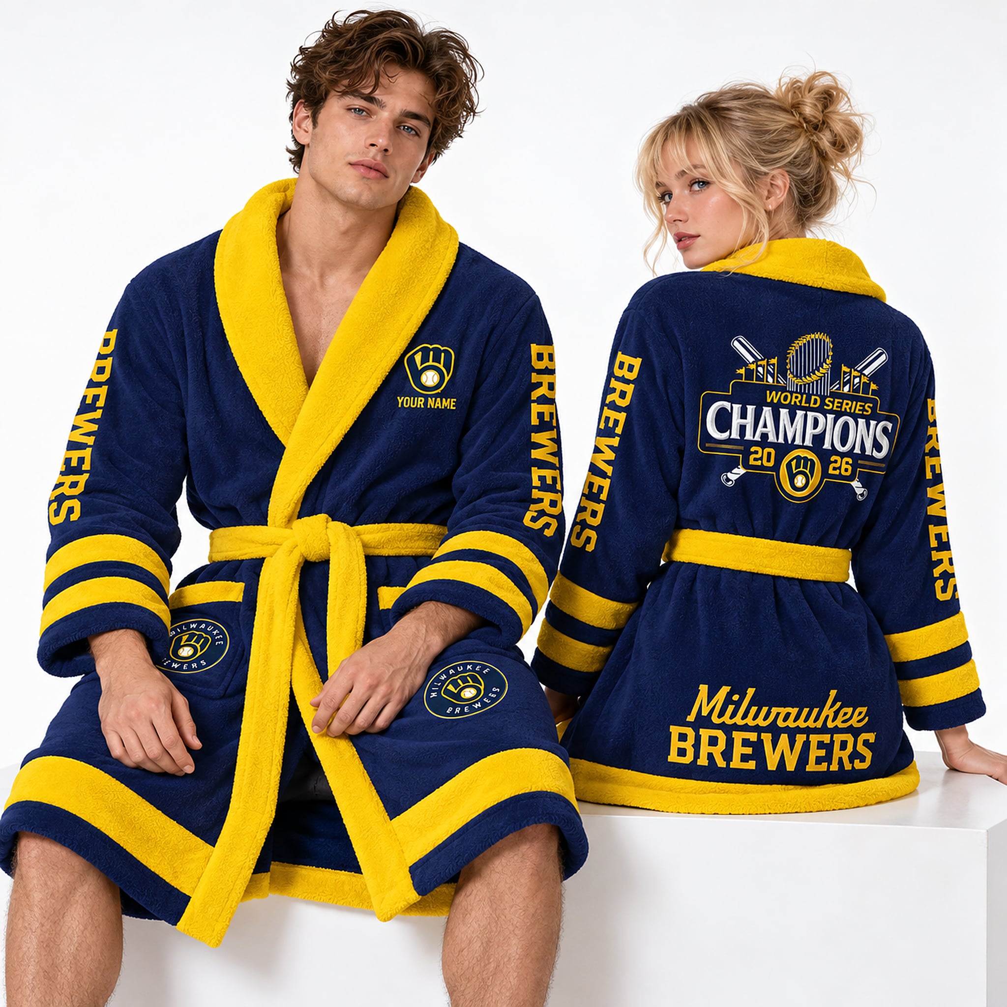 Brewers World Series Champions 2026 Fleece Bathrobe 6