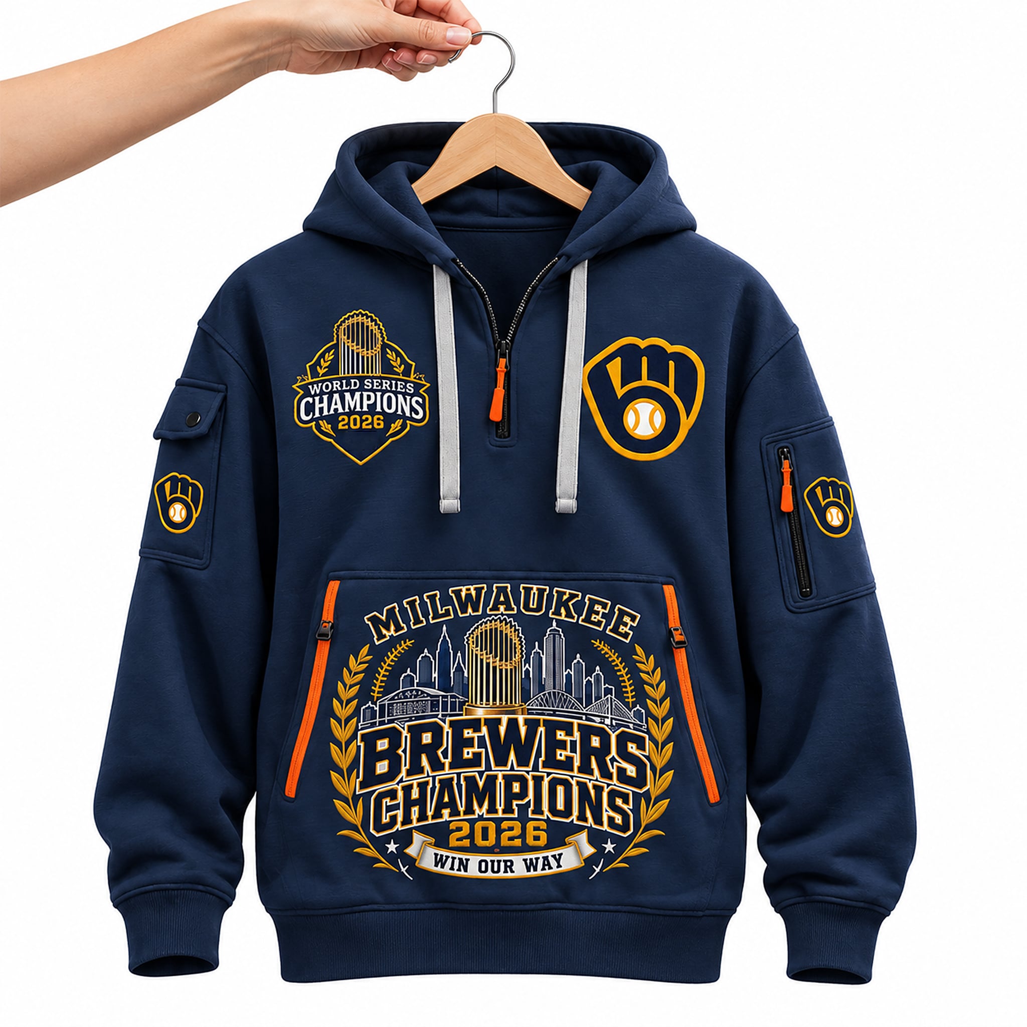 Brewers World Series Champions 2026 Win Our Way Quarter Zip Hoodie 1 Brewers World Series Champions 2026 Win Our Way Quarter Zip Hoodie 1