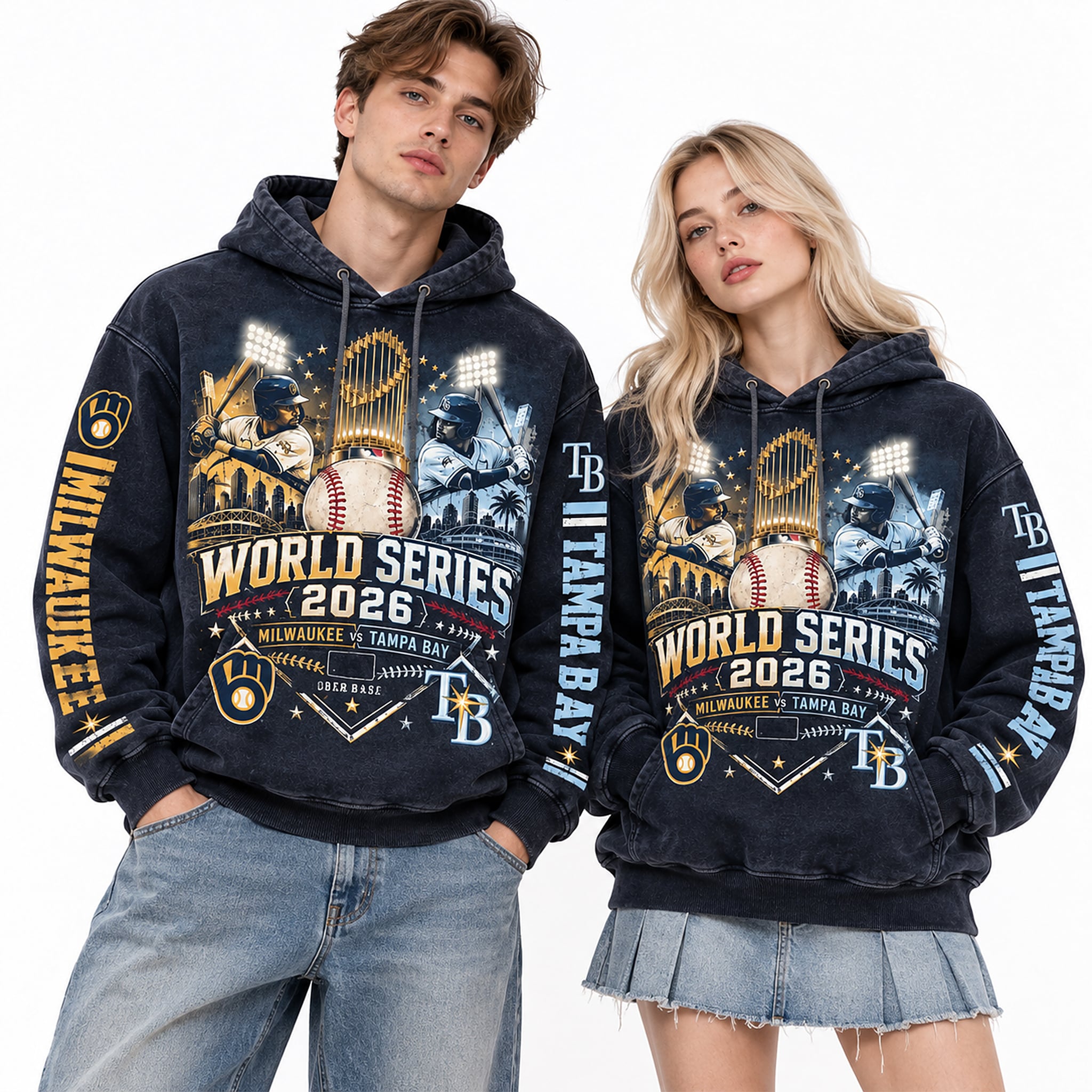 Brewers vs TB Rays 2026 World Series October Baseball Hoodie 2 Brewers vs TB Rays 2026 World Series October Baseball Hoodie 2