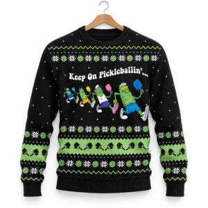 Keep On Pickleballin Pickle Ugly Sweater 2026 Christmas 1
