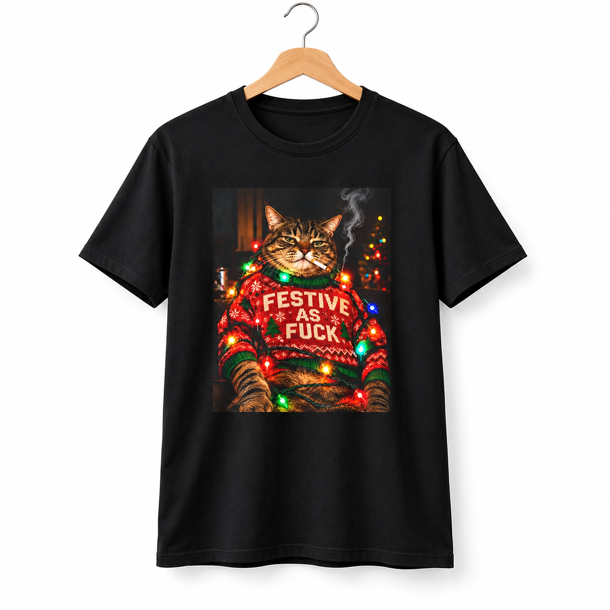 Cat Festive As Fuck 2026 Christmas Shirt 1 Cat Festive As Fuck 2026 Christmas Shirt 1