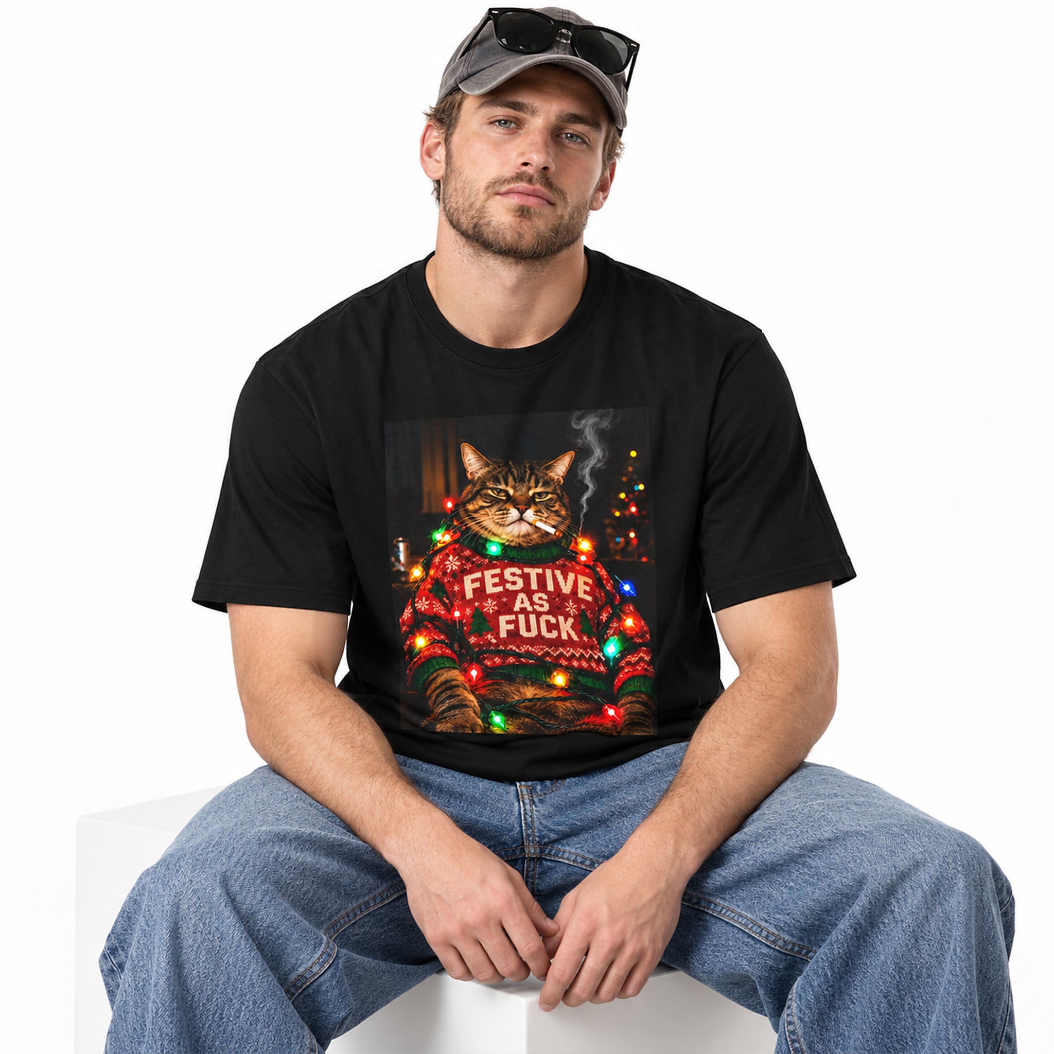 Cat Festive As Fuck 2026 Christmas Shirt 2 Cat Festive As Fuck 2026 Christmas Shirt 2