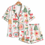 Christmas Pastel Winter Holiday Pajama Set