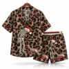 Christmas Santa Skeleton Spilled Coffee Well Shit Dark Humor Leopard Pajama Set 1