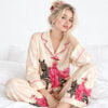 Colorful Fashion Woman In Pink Dress With Zebra Pajama Set 2