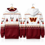 Commanders Reindeer and Tree 2026 Christmas Hoodie