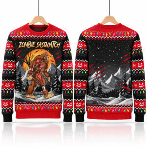 Bigfoot Zombie Sasquatch Halloween 2026 Ugly Sweater 1