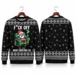 Fck Off Oh And Merry Christmas Too Santa 2026 Christmas Ugly Sweater