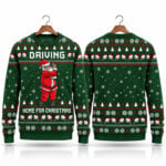 Funny Golf Santa Driving Home For Christmas 2026 Ugly Sweater