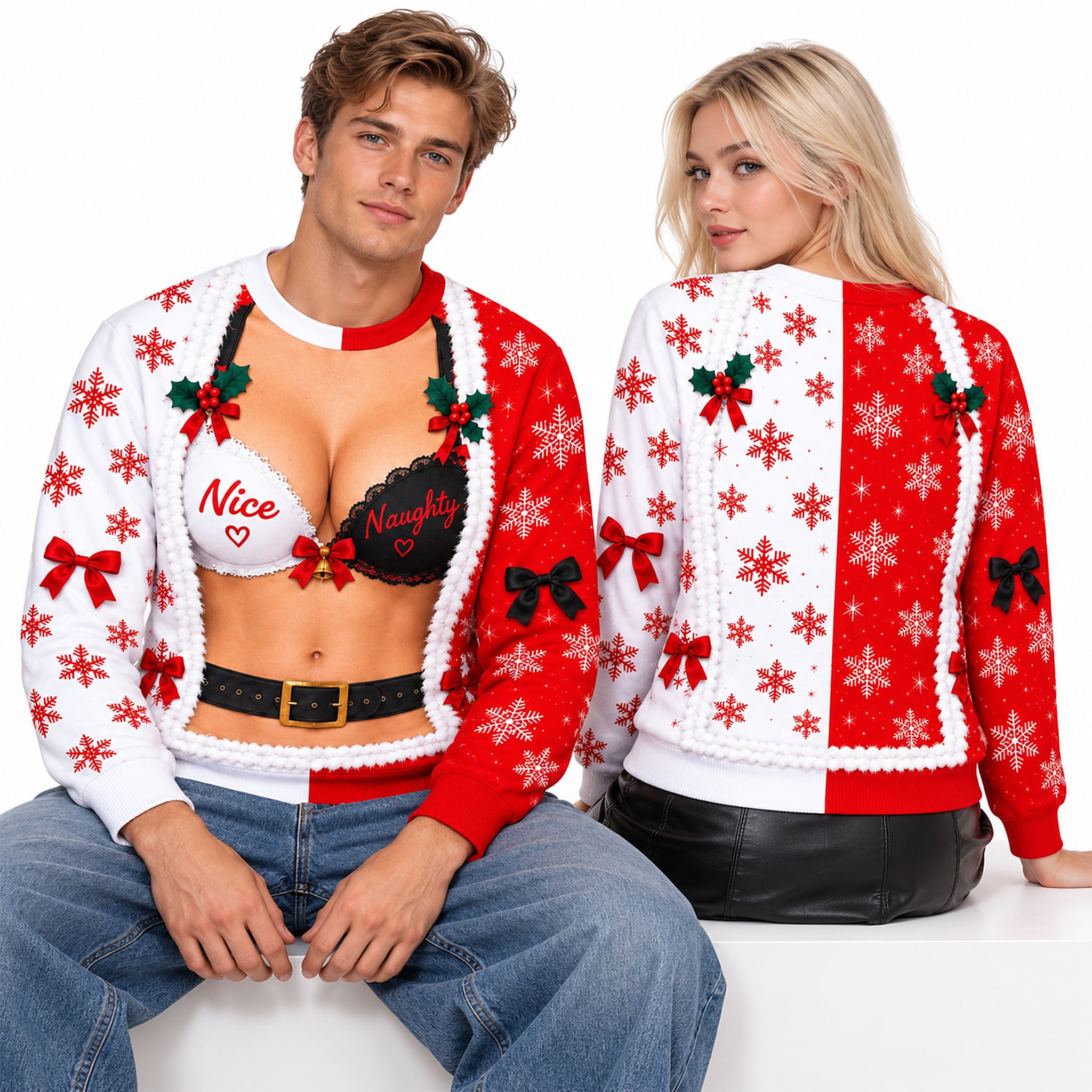 Funny Nice Naughty Lingerie Christmas 2026 Ugly Sweater 2 Funny Nice Naughty Lingerie Christmas 2026 Ugly Sweater 2