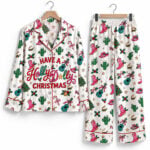 Have A Holly Dolly Christmas Western Country Cowgirl Pajama Set