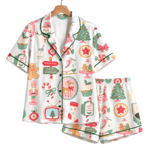 Christmas Pastel Winter Holiday Pajama Set 1