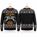 Just A Boy Who Love Rugby Ugly Sweater 2026 Christmas