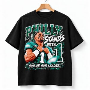 Eagles Jalen Hurts Philly Stands With 1 Our QB Our Leader Shirt 1
