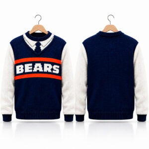 2026 Mike Ditka Bears Costume Ugly Christmas Sweater 1
