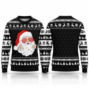 2026 Groovy Santa Sunglasses Ugly Christmas Sweater 1