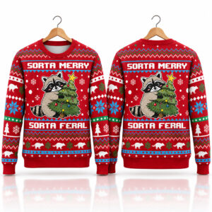 Sorta Merry Sorta Feral Ugly Sweater 2026 Christmas 1
