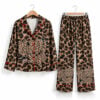 Merry Christmas Leopard Coquette Holiday Pajama Set 1