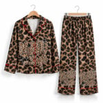 Merry Christmas Leopard Coquette Holiday Pajama Set