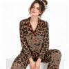 Merry Christmas Leopard Coquette Holiday Pajama Set