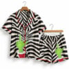 Merry Grnch Pink Christmas Zebra Leopard Pajama Set 1