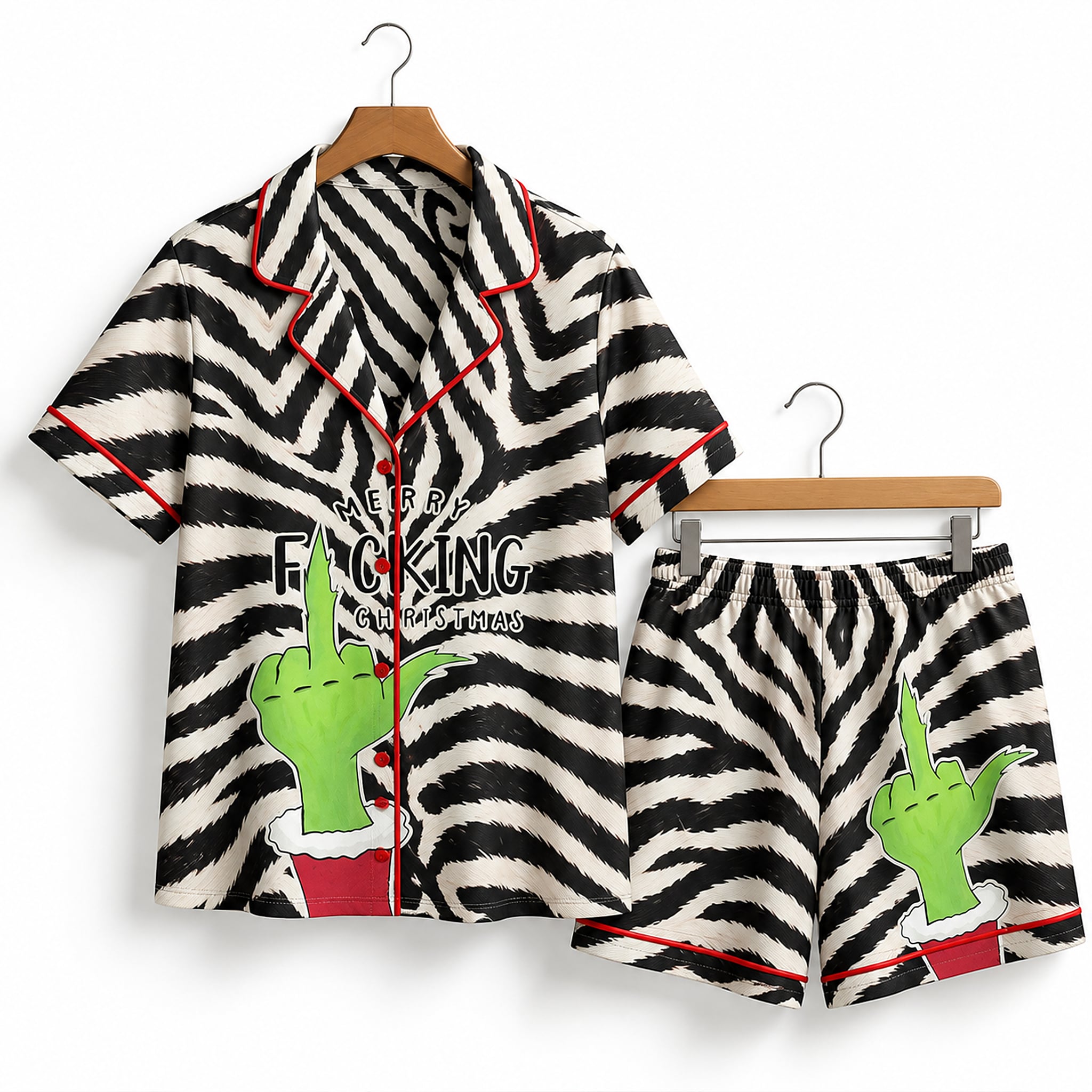 Merry Grnch Pink Christmas Zebra Leopard Pajama Set 1 Merry Grnch Pink Christmas Zebra Leopard Pajama Set 1