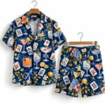 Midnight Mahjong Dirty Martini Floral Cocktail Pajama Set