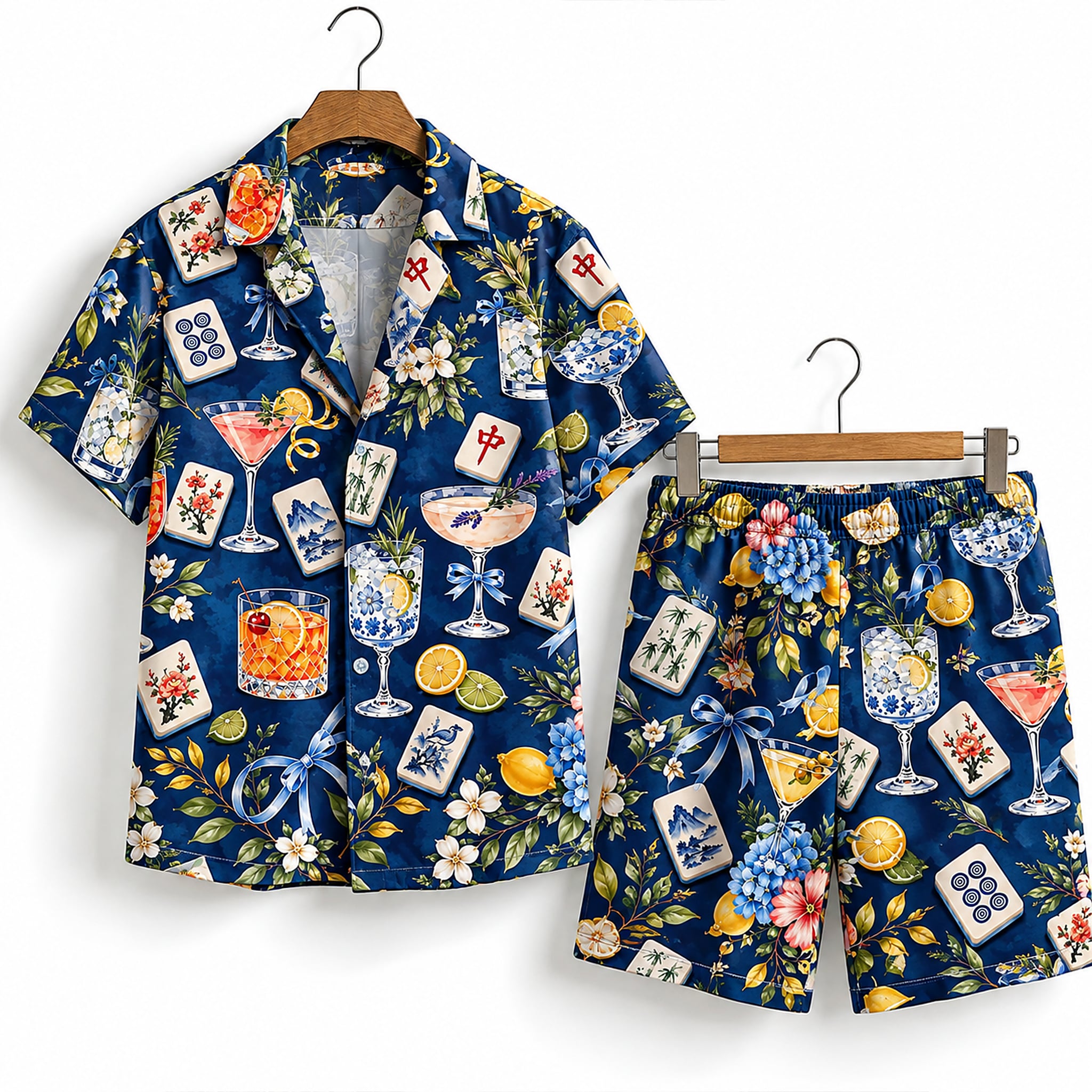 Midnight Mahjong Dirty Martini Floral Cocktail Pajama Set 1 Midnight Mahjong Dirty Martini Floral Cocktail Pajama Set 1
