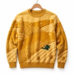 Mustard Yellow Farm Landscape Knit Sweater